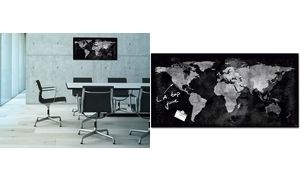 sigel Glas-Magnettafel Artverum "World Map", 910 x 460 mm