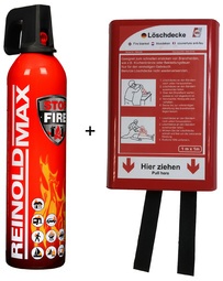 REINOLD MAX Feuerlösch-Spray "STOP FIRE" + Feuerlöschdecke