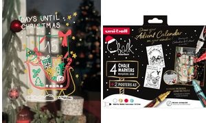 uni-ball Kreidemarker Chalk marker, 4er Weihnachtsbox TRADI