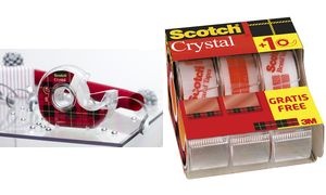 Scotch Klebefilm Crystal Clear 600, Caddy Pack