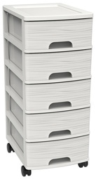 EDA Schubladenboxen-Turm STONE, A4, 5 Schübe, PP, schwarz