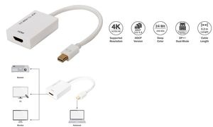 DIGITUS DisplayPort 1.2 Adapter, mDP - HDMI-A, 0,2 m