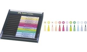 FABER-CASTELL Tuschestift PITT artist pen, 12er Etui Pastell