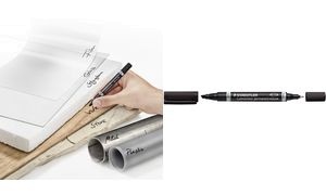 STAEDTLER Lumocolor Permanent-Marker duo, Keilspitze,schwarz