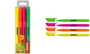 Kores Textmarker-Pen, Keilspitze: 0,5 - 3,5 mm, 4er Etui