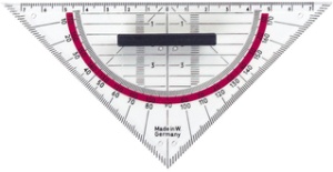 herlitz Geodreieck, Hypotenuse: 160 mm, mit Griffleiste