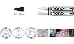 Marabu Acrylmarker "YONO", 1,5 - 3,0 mm, Rundspitze, weiß