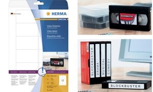 HERMA Video-Etiketten SPECIAL, 147,3 x 20 mm, weiß