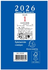 EXACOMPTA Bloc éphémeride comique, 2026, 65 x 97 mm