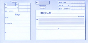 ELVE Carnet à souche "Reçu avec TVA", 96 x 210 mm