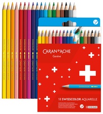 CARAN D'ACHE Buntstifte SWISSCOLOR Aquarelle,18er Kartonetui