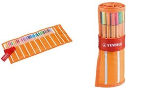 STABILO Fineliner point 88, 30er Rollerset, orange/weiß