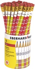 EBERHARD FABER Bleistift 1 x 1, mit Radierer, B, 72er Köcher