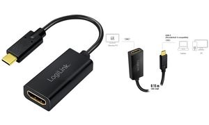 LogiLink USB 3.2 Grafikadapter, USB-C - HDMI-A, schwarz