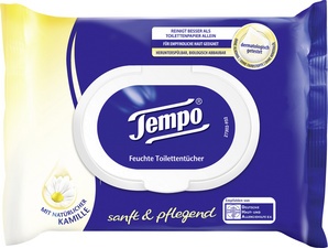 Tempo Feuchte Toilettentücher sanft & sensitiv,mit Aloe Vera