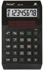 Rebell Taschenrecher ECO 10, 8-stellig, schwarz