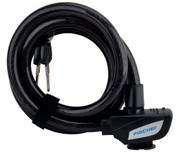 FISCHER Kabel-Fahrradschloss, Länge: 1.800 mm, schwarz