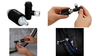FISCHER Fahrrad-Luftpumpe und Kartusche CO2