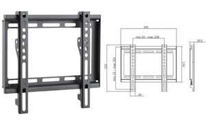 LogiLink TV-Wandhalterung, flach, für 58,42 - 106,68 cm