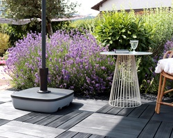 EDA Sonnenschirmständer, Kunststoff, eckig, mit Rollen