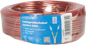 LogiLink Lautsprecherkabel, 2 x 2,50 qmm, 25 m