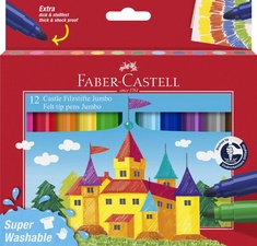 FABER-CASTELL Fasermaler JUMBO Superwashable, 12er Etui