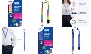 AVERY Textilband / Lanyard, aus rPet, 20 x 440 mm, Blautöne