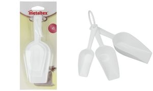 metaltex Dosierschaufeln, Kunststoff, 3er Set, weiß