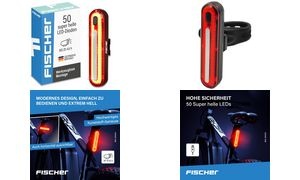 FISCHER Fahrrad-LED-Rückleuchte, 50 Dioden