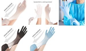 HYGOSTAR Nitril-Handschuh SAFE SUPER STRETCH, M, weiß