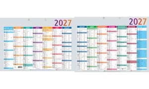 EXACOMPTA Calendrier Multicolore 2027, 550 x 405 mm