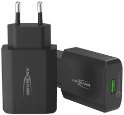 ANSMANN USB-Steckdosenadapter HOME CHARGER HC118QC, schwarz
