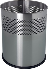 helit Edelstahl-Papierkorb "the dot", 15 Liter, silber