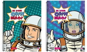 LANDRÉ Collegeblock "BE YOUR OWN HERO", DIN A4, kariert