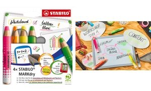 STABILO Whiteboard-Marker MARKdry NEON, 4er Etui
