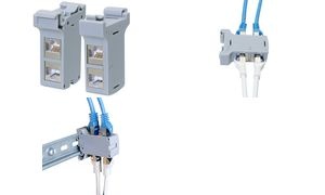 LogiLink Hutschienen-Adapter mit 2 Kat.6A Inline-Kupplungen