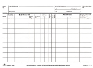 RNK Verlag Fahrtenbuch LKW, DIN A5 quer, 2 x 25 Blatt, SD