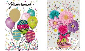 SUSY CARD Geburtstagskarte Confetti "Blumenstrauß"