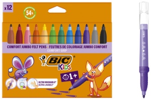 BIC KIDS Fasermaler Comfort Jumbo, 12er Kartonetui