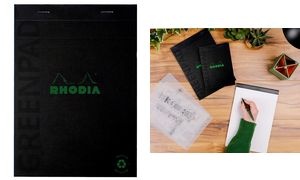 RHODIA Notizblock GREENPAD, DIN A5, liniert, schwarz