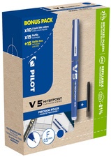 PILOT Tintenroller V5 HI-TECPOINT, schwarz, BONUSPACK