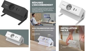 Fellowes Tisch-Steckdosenleiste Power Desk, Typ E, weiß