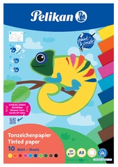 Pelikan Tonpapierblock, DIN A3, 10 Blatt, farbig sortiert