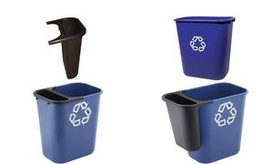 Rubbermaid Papierkorb, 39 Liter, rechteckig, PE, blau