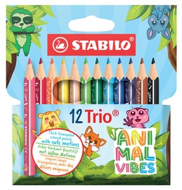 STABILO Dreikant-Buntstifte Trio dick Animal Vibes,12er Etui