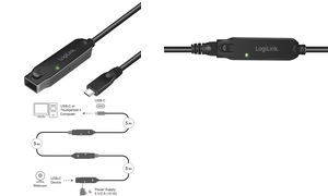 LogiLink USB 3.2 Gen2 Aktives Verlängerungskabel, 5,0 m