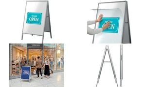 FRANKEN Plakatständer X-tra!Line, DIN A1, silber