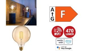 brennenstuhl Connect WiFi LED-Lampe Filament Globe