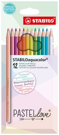 STABILO Aquarell-Buntstift aquacolor Pastellove, 12er Etui