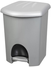 plast team Tret-Abfalleimer, 16 Liter, silber